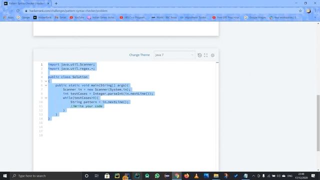 PATTERN SYNTAX CHECKER | HACKERRANK SOLUTION | JAVA STRINGS