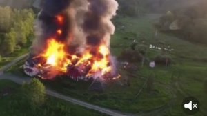Сильный пожар в деревне Новососедово.
