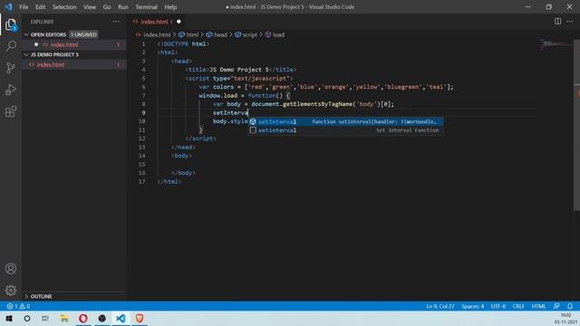 Disco Lights Effect using JavaScript | JS Demo Project 5 Solution | Learn HTML, CSS, JS