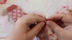 носки спицами, детский размер, рожденственский жаккард.