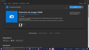 Extensión para abrir archivos RAW en Windows