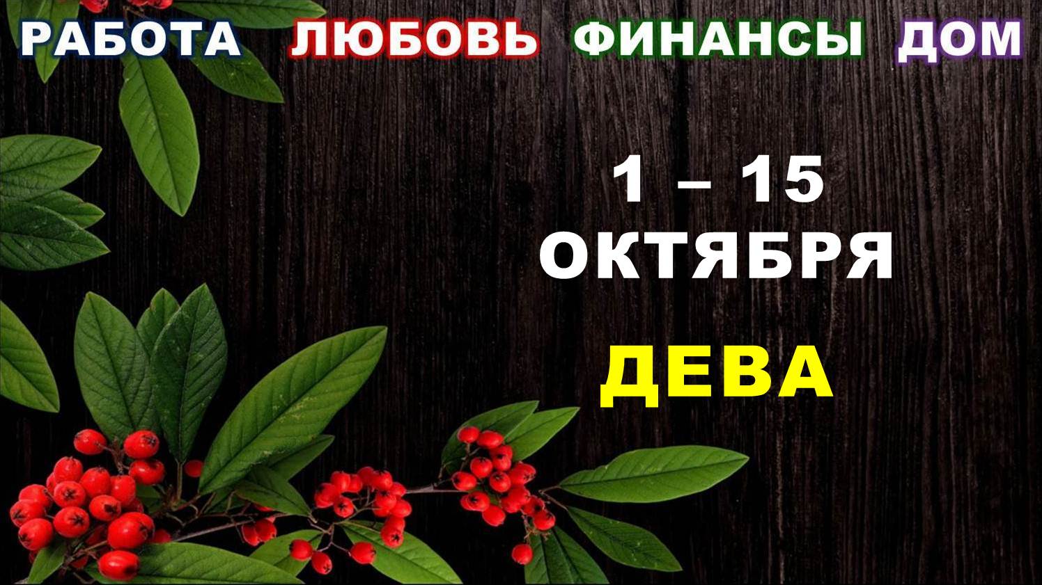 ♍ ДЕВА. ? С 1 по 15 ОКТЯБРЯ 2023 г. ✅️ Главные сферы жизни. ? Таро-прогноз ?