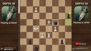 Stockfish Makes 6 BRILLIANT moves against ITSELF | Depth=30 vs. Depth=10