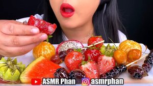 ASMR COLORFUL CANDIED FRUITS Tanghulu NO TALKING Mukbang (ICE CRACKING EATING SOUNDS) ASMR Phan
