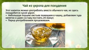 УКРОПНАЯ ДИЕТА. Укроп для похудения.  Рецепты и отзывы