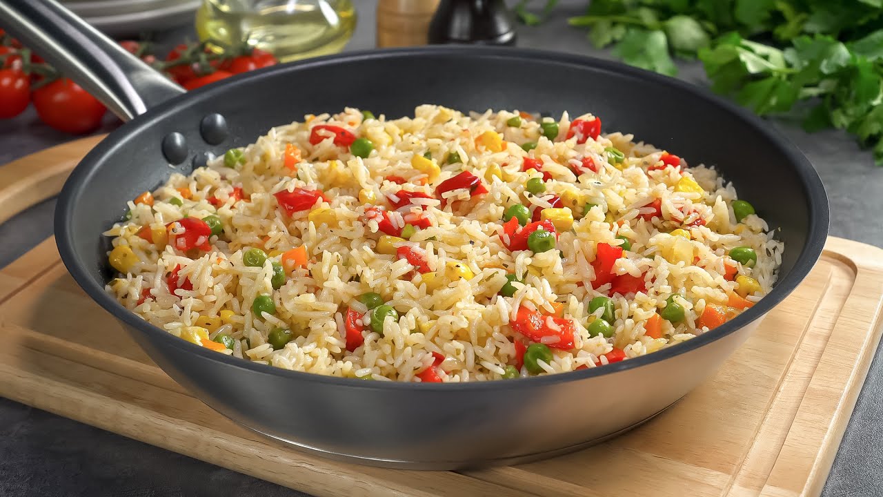 Быстро, вкусно и легко! РИС С ОВОЩАМИ В ОДНОЙ СКОВОРОДЕ.