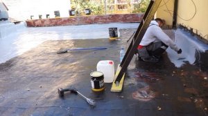 Ремонт старой битумной кровли мастикой Гипердесмо (Hyperdesmo) Professional.