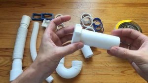 Сборка прямоточного сифона ОРИО S 4107 и S 41079 для кухонной мойки с прямоугольным переливом