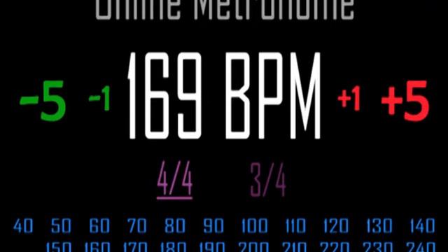 Metronomo Online - Online Metronome - 169 BPM 4/4 смотреть онлайн