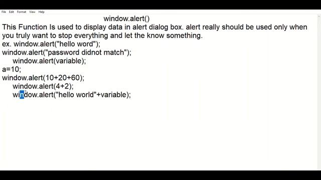 window.alert() function - JavaScript Classes || Badoghey Tutorial