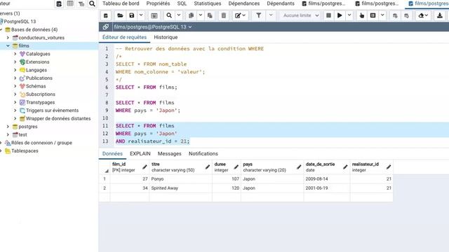 SQL ET POSTGRE 5.26 : Conditions WHERE смотреть онлайн