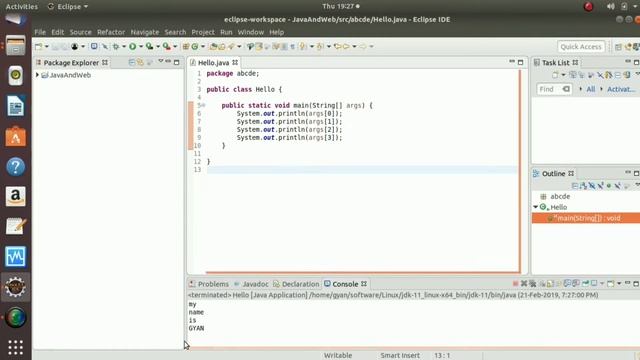 String API in Java | #54 | Command Line Arguments in Java ( Using Eclipse IDE )