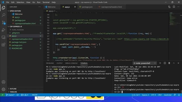 Content-Security-Policy in NodeJS/Express смотреть онлайн