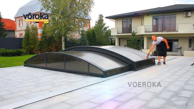 павильон для бассейна модель CARAT Сотовый поликарбонат тонированный смотреть онлайн