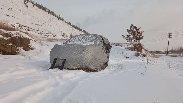 Как собирать и разбирать тент для авто в зимней Якутии