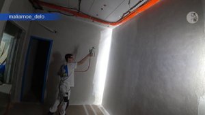 Корректировка плоскости базовой шпаклевкой SEMIN AIRLESS GARNISSANT.