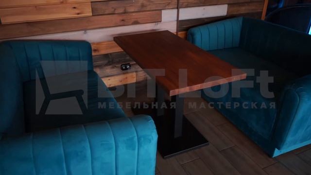 Обеденный стол лофт .Столешница массив лиственницы . смотреть онлайн