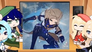 [Реакция~Геншин импакт~]     (Эола, Альбедо, Кли, Венти, Мондштат)