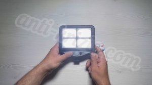 Фонарь-прожектор 128LED с датчиком движения и пультом Solar Wall Lamp BK-128-4+солнечная батарея