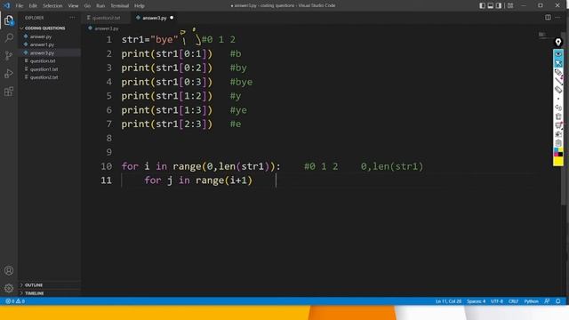 Find all Possible Substrings of String Python | Python Programming | Python Coding Questions