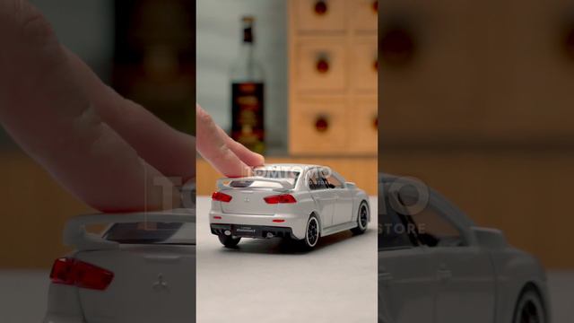 Tomtomo Mitsubishi Lancer Evo X White Diecast Miniatur Mobil Mobilan JDM Unboxing Mainan Anak Cowok