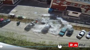 Взрыв газового баллона в автомобиле. Новый Уренгой