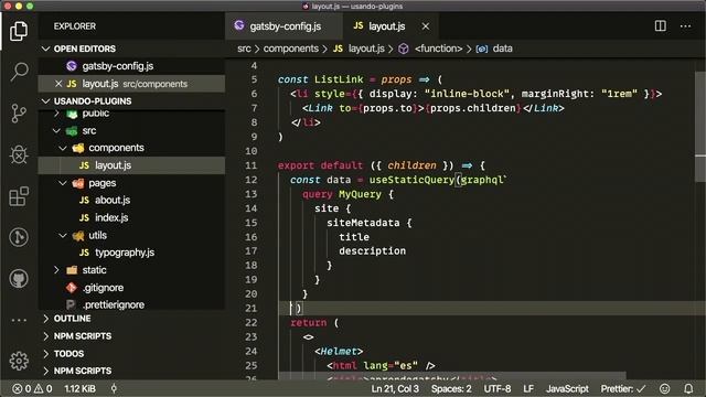 Parte 08: Renderizando Metadatos - Introducción a Gatsby JS смотреть онлайн