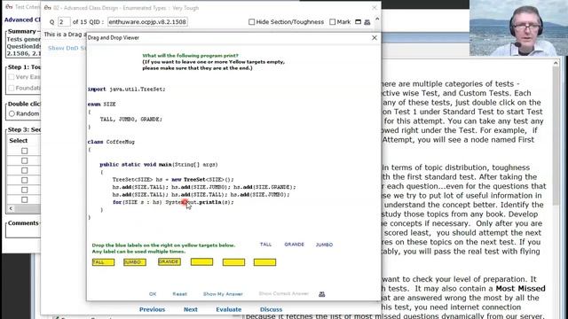 What happens when you add items to a TreeSet based on enums in Java? enthuware.ocpjp.v8.2.1508 смотреть онлайн