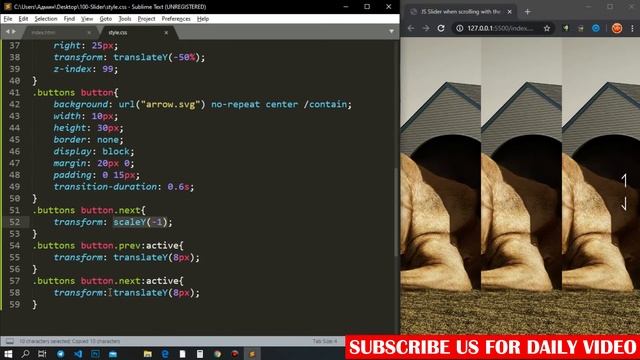 Responsive JavaScript Slider when Scrolling with the Mouse | Slider Scroll Effect | UI Slider