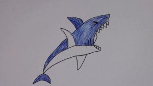 Как нарисовать Акулу карандашом поэтапно, лёгкий рисунок Акула для детей