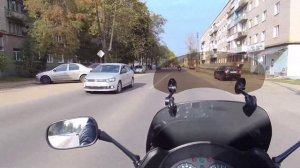 Прохват на мотоциклах по городу. Немного постреляли. Honda CBF