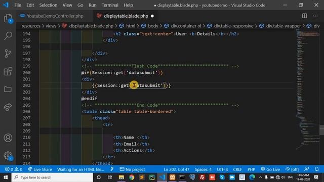 redirect with flash message laravel