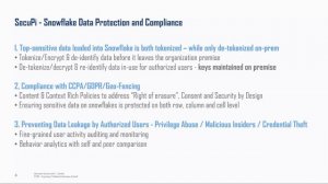 SecuPi - Clarity - Snowflake Webinar - Data Protection & Compliance in Snowflake