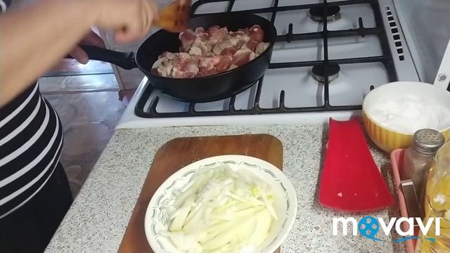 Мясо с луком. Кто не любит лук? Я люблю. смотреть онлайн