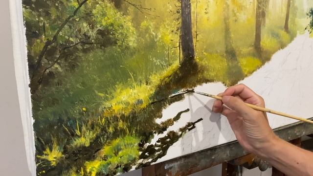 "Туманный рассвет". Холст, масло. 65см x 100см. 2023 г. смотреть онлайн