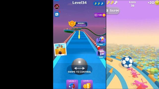 Going Balls vs Sky Rolling Balls vs Action Balls Gameplay Comparison (Levels 31-40)