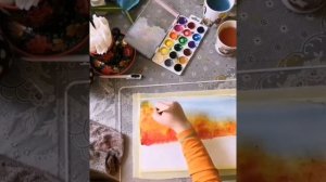 Рисуем осень акварелью.