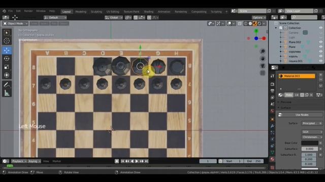 BLENDER 2.81 Анимация шахмат смотреть онлайн