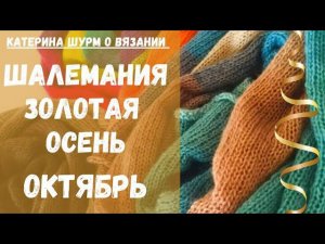 ✔️Шалемания.Золотая осень.Октябрь.Бактус спицами с термостразами