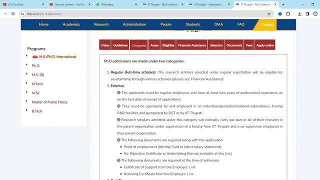 IIT Tirupati PhD admission 2024 II How to fill iit phd admission 2024