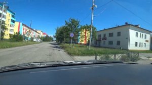 Посёлок ОЛА летом 2020. МАГАДАНская область. ОХОТСКОЕ МОРЕ СО СМОТРОВОЙ ПЛОЩАДКИ.