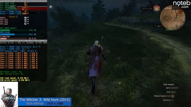 ASUS TUF A15 (2021) - The Witcher 3 benchmark test (Ryzen 7 5800H, RTX 3060) смотреть онлайн