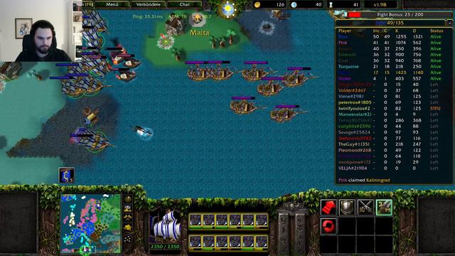 Risk Europe, FFA with Derreger #3 #warcraft3 #warcraft #wc3