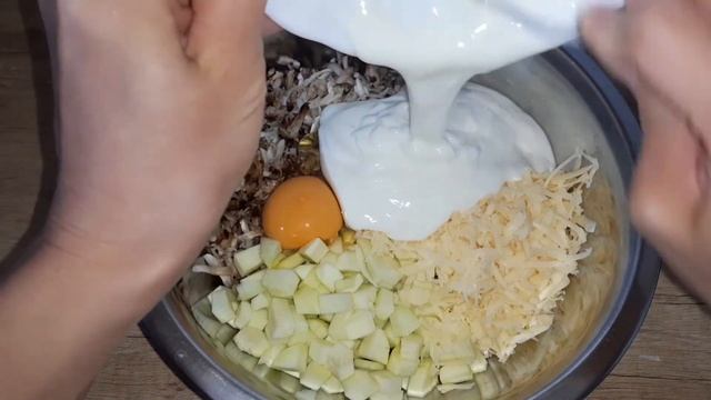 КОТЛЕТЫ ИЗ ИНДЕЙКИ. С КАБАЧКОМ, ГРИБАМИ и СЫРОМ.
