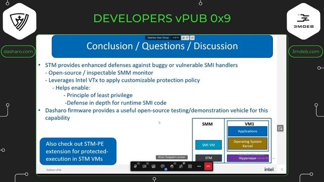 Overview of the Intel SMI Transfer Monitor on Dasharo Firmware by Brian Delgado смотреть онлайн