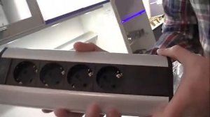 Угловой блок розеток для кухни и офиса на 4 гнезда AE PBK4S 80