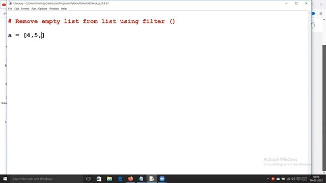 Python Remove empty list from list using filter function in Hindi | Python programs in Hindi