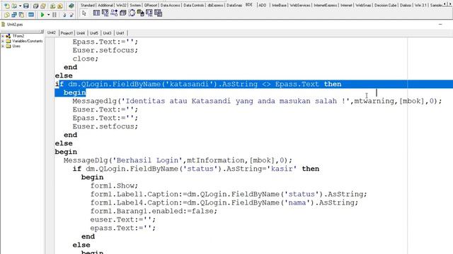 BORLAND DELPHI 7 | LOGIN MULTI USER DAN REPORT смотреть онлайн