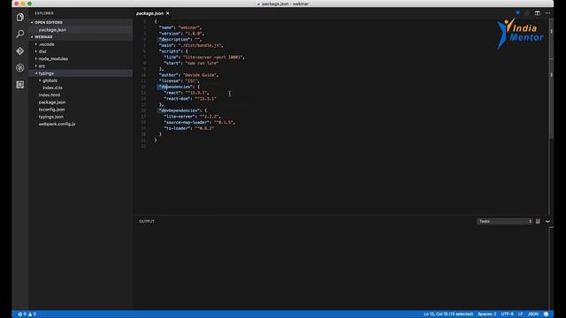 IndiaMentor Webinar Introduction to React and Typescript using VisualCode by Davide Guida