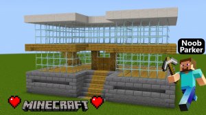 Майнкрафт — как построить простой современный деревянный дом, minecraft.